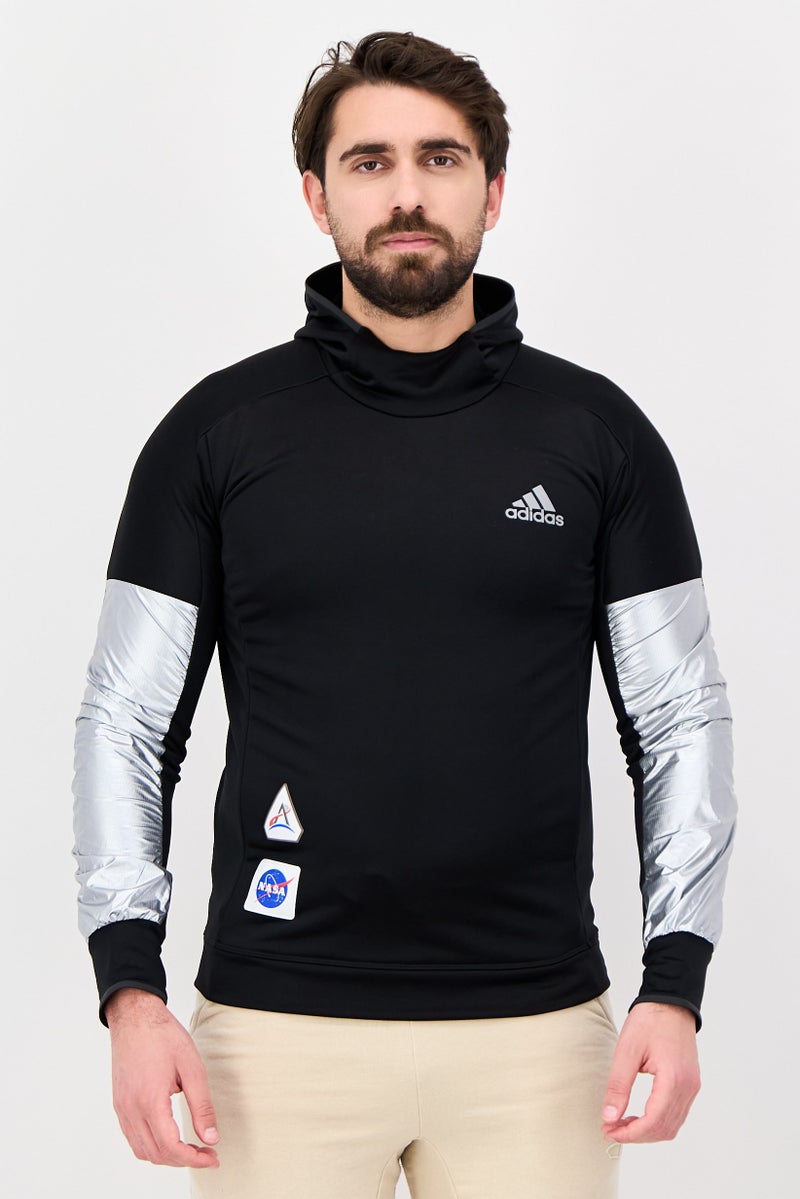 Adidas Men Sportswear Fit Long Sleeve Training Hoodie, Black - Image 1